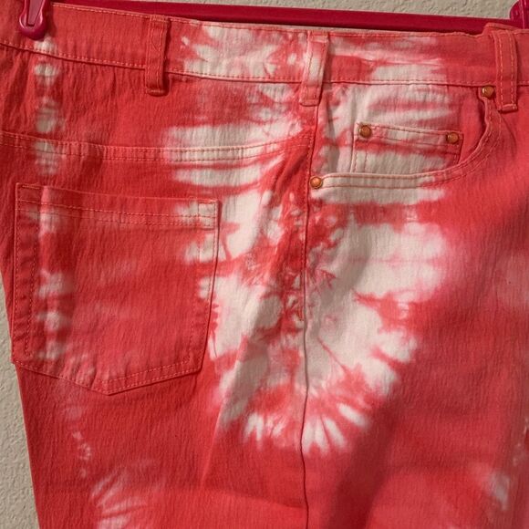 DG2 by Diane Gilman Tie-Dye stretch jeans Coral 16W - Picture 5 of 7